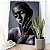 Quadro Decorativo Flutuante Mulher com Maquiagem Dourada Pele Cinza Vertical - Imagem 2