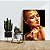 Quadro Decorativo Mulher com Maquiagem Dourada Gotas de Tinta Dourada - Imagem 3