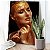 Quadro Decorativo Mulher com Maquiagem Dourada Gotas de Tinta Dourada - Imagem 2