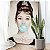 Quadro Decorativo Flutuante Audrey Hepburn com Bola de Chicletes Azul - Imagem 2