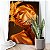 Quadro Decorativo Flutuante Mulher com Maquiagem Dourada Flor cor de Ouro no Rosto - Imagem 2