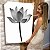 Quadro Decorativo Flutuante Flor de Lotus Efeito Grafite - Imagem 1
