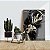 Quadro Decorativo Flutuante Costela de Adão Preto e Dourado Fundo Cinza Vertical - Imagem 3