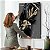 Quadro Decorativo Flutuante Costela de Adão Preto e Dourado Fundo Cinza Vertical - Imagem 4