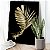 Quadro Decorativo Flutuante Folha de Palmeira Dourada Fundo Preto Vertical - Imagem 2