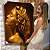 Quadro Decorativo Flutuante Rosto Feminino Dourado Perfil Rosas no Cabelo - Imagem 1