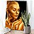 Quadro Decorativo Flutuante Rosto Feminino Dourado Olhos Fechados Perfil Vertical - Imagem 2
