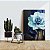 Quadro Decorativo Flutuante Floral Rosa na Cor Azul - Imagem 3