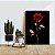Quadro Decorativo Flutuante Floral Rosa Vermelha com Caule Dourado e Fundo Preto Vertical - Imagem 3