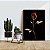 Quadro Decorativo Flutuante Floral Rosa Vermelha Fechada com Caule Dourado e Fundo Preto - Imagem 3