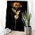Quadro Decorativo Flutuante Floral Rosa Dourada Fundo Preto - Imagem 2