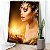 Quadro Decorativo Flutuante Mulher Olhos Fechados Brilho Dourado - Imagem 2