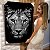 Quadro Decorativo Flutuante Animal Silvestre Leoa Preto e Branco - Imagem 1