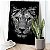Quadro Decorativo Flutuante Animal Silvestre Leoa Preto e Branco - Imagem 2