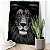 Quadro Decorativo Flutuante Animal Silvestre Leão Preto e Branco Olhos Amarelos - Imagem 2
