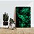 Quadro Decorativo Flutuante Botânico Folhas Verdes Fundo Preto - Imagem 3