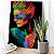Quadro Decorativo Flutuante Beleza Feminina Mulher com Maquiagem Neon Fundo Preto - Imagem 2