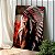 Quadro Decorativo Canvas Índia com Cocar de Penas Maquiagem Indígena Vertical - Imagem 3