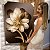 Quadro Decorativo Canvas Floral Gold Esmeralda Branca Vertical - Imagem 6