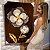 Quadro Decorativo Flutuante Floral Dourado Vertical - Imagem 1