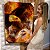 Quadro Decorativo Flutuante Arte Abstrata Águias Cósmicas Vertical - Imagem 1