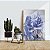 Quadro Decorativo Flutuante Nórdico Elegante Floral com Rosa na cor azul Vertical - Imagem 3