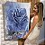 Quadro Decorativo Flutuante Nórdico Elegante Floral com Rosa na cor Azul Vertical - Imagem 1