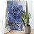 Quadro Decorativo Flutuante Nórdico Elegante Floral com Rosa na cor Azul Vertical - Imagem 2