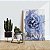 Quadro Decorativo Flutuante Nórdico Elegante Floral com Rosa na cor Azul Vertical - Imagem 3
