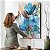 Quadro Decorativo Flutuante Floral Flores Aquarela Azuis Vertical - Imagem 4