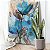 Quadro Decorativo Flutuante Floral Flores Aquarela Azuis Vertical - Imagem 2