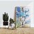 Quadro Decorativo Flutuante Floral Flores Azuis Pintura a Óleo Vertical - Imagem 3