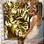 Quadro Decorativo Flutuante Folhagem de Folhas Douradas Vertical - Imagem 1