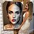 Quadro Decorativo Flutuante Beleza Feminina Rosto Colorido e Preto e Branco Vertical - Imagem 1