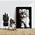 Quadro Decorativo Flutuante Pet Gato Filhote Branco e Peludo Vertical - Imagem 3