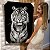 Quadro Decorativo Flutuante Animal Selvagem Tigre Preto e Branco Vertical - Imagem 1