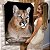 Quadro Decorativo Flutuante Animal Selvagem Puma com olhos verdes Perfil Vertical - Imagem 1