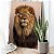 Quadro Decorativo Flutuante Animal Selvagem Leão Olhando para o Lado Vertical - Imagem 2