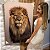 Quadro Decorativo Flutuante Animal Selvagem Leão Olhando para o Lado Vertical - Imagem 1