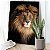 Quadro Decorativo Flutuante Animal Selvagem Leão de Perfil com Juba Grande Vertical - Imagem 2