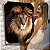 Quadro Decorativo Flutuante Animal Selvagem Leão de Perfil com Juba Grande Vertical - Imagem 1