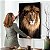 Quadro Decorativo Flutuante Animal Selvagem Leão de Perfil com Juba Grande Vertical - Imagem 4