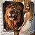 Quadro Decorativo Flutuante Animal Selvagem Leão Rei da Floresta Imponente Vertical - Imagem 1