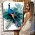 Quadro Decorativo Flutuante Animal Pintura de Pavão Fundo Branco Vertical - Imagem 1