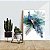 Quadro Decorativo Flutuante Animal Pintura de Pavão Fundo Branco Vertical - Imagem 3