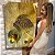Quadro Decorativo Flutuante Abstrato Composição de Folhas com Detalhes Dourados Vertical - Imagem 1