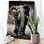 Quadro Decorativo Flutuante Animal Selvagem Elefante Preto e Branco Caminhando Vertical - Imagem 2