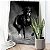 Quadro Decorativo Flutuante Animal Cavalo Preto e Banco Vertical - Imagem 2