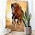 Quadro Decorativo Flutuante Animal Cavalo Marrom Selvagem ao Por do Sol Vertical - Imagem 2