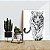 Quadro Decorativo Flutuante Animal Selvagem Tigre Branco Caminhando Fundo Branco Vertical - Imagem 3